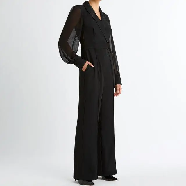 Fashion Design Women Wide Leg Jumpsuits Elegant Office Ladies Long Sleeve Jumpsuit.jpg