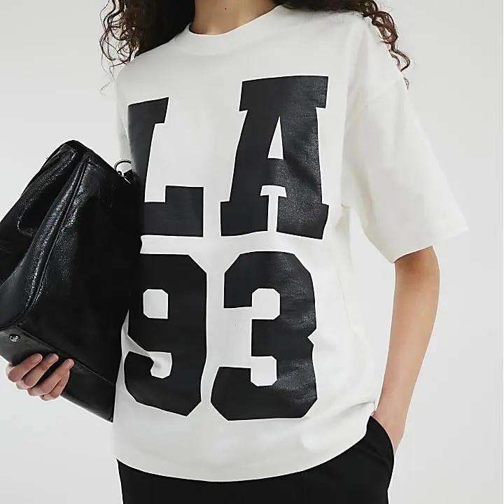 Custom White Short Sleeve LA 93 T-shirt
