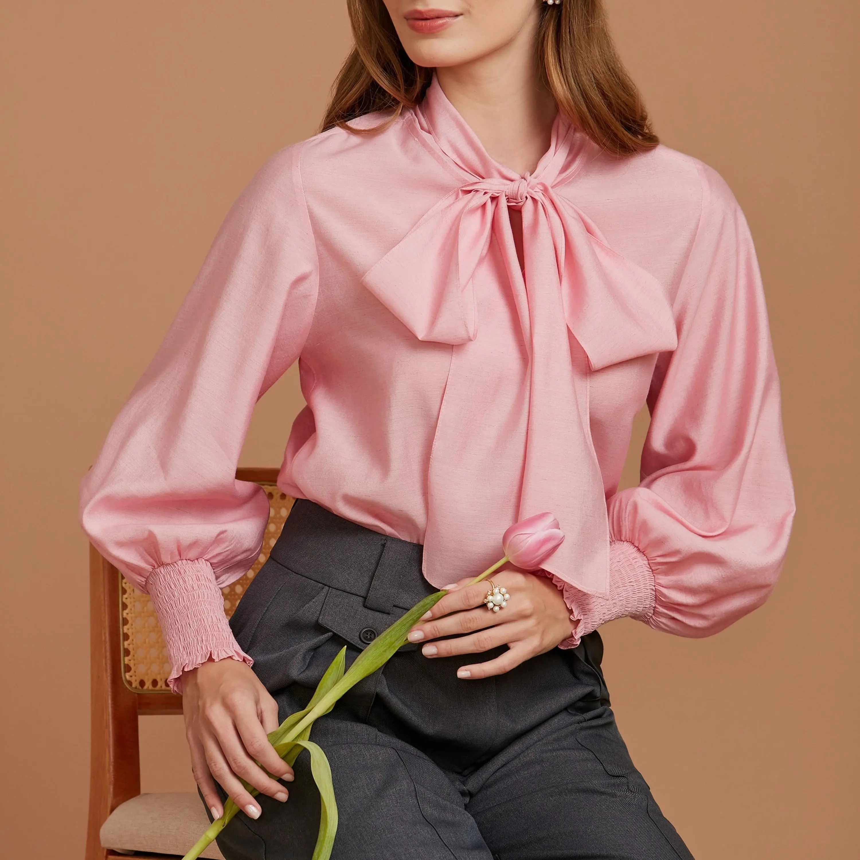 Custom Elegant balloon sleeve top