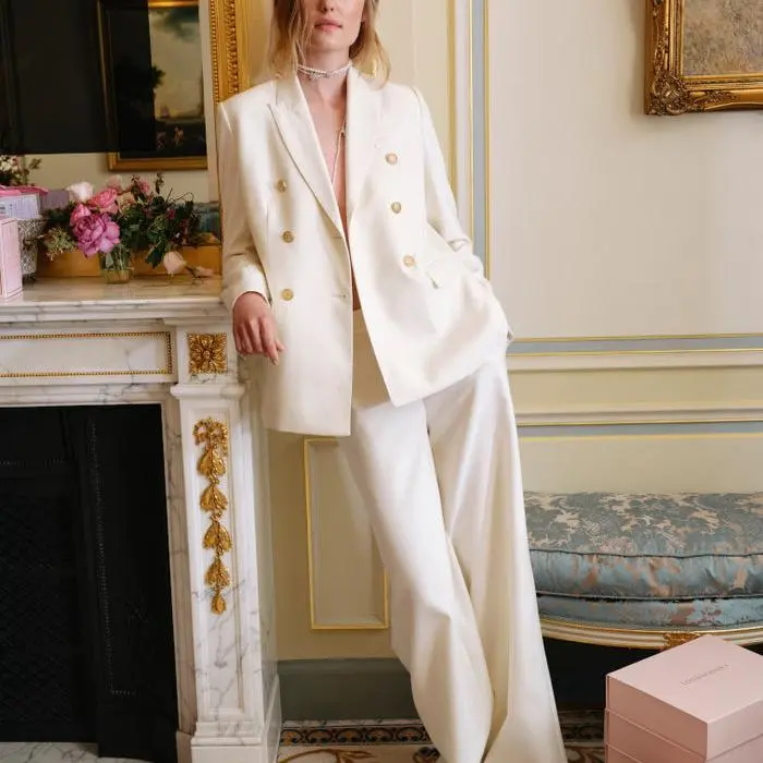 Factory custom Double-Breasted Blazer jackets for women.jpg
