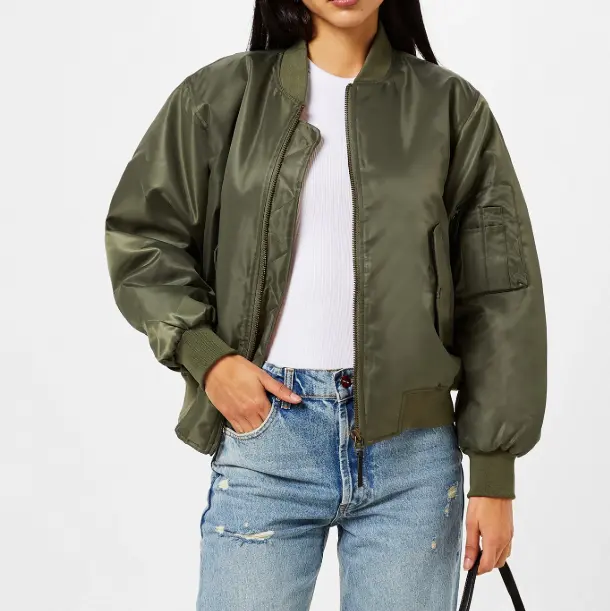 Olive Green Women's Bomber Jacket