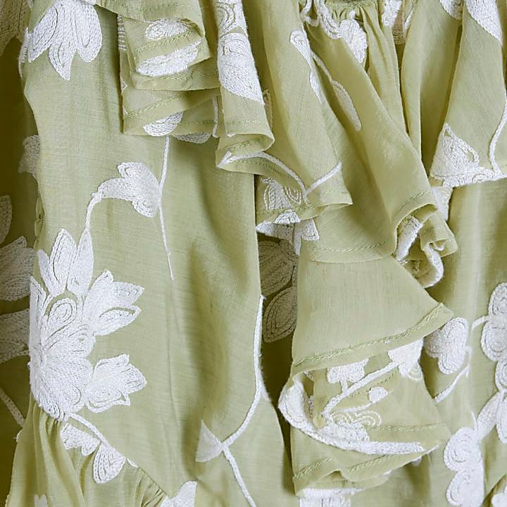 Custom Long Sleeved Bardot Ruffled Blouse