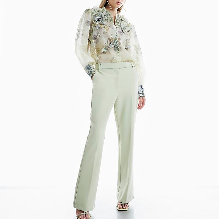 Custom 3D Floral Trimmed Blouse