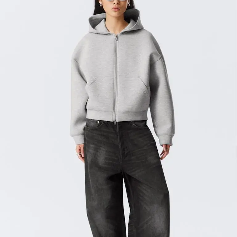 Custom Brand Logo Fall Winter Fashion Women Clothing Casual Long Sleeve Zip up Hoodie Sweatshirts