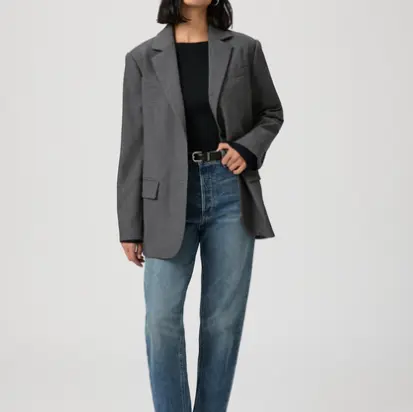 Grey Single - button Blazer