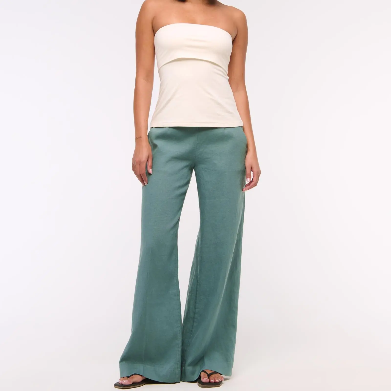 Custom Premium Linen Tailored Ultra Wide Leg Pant