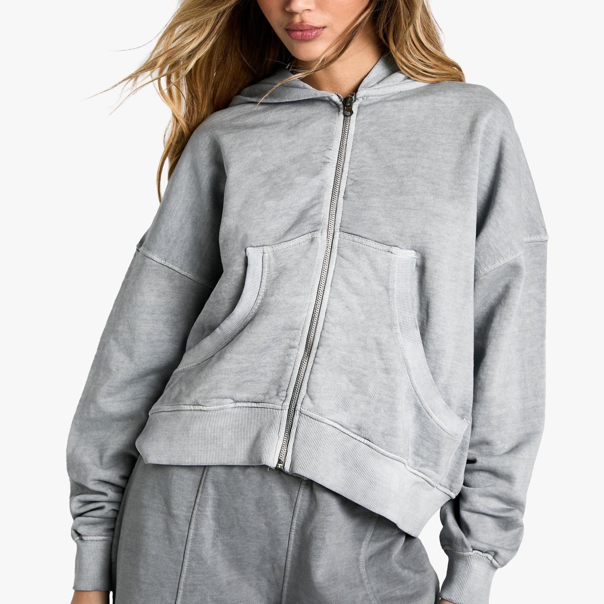 Custom Premium Heavyweight Overdyed Zip Through Hoodie