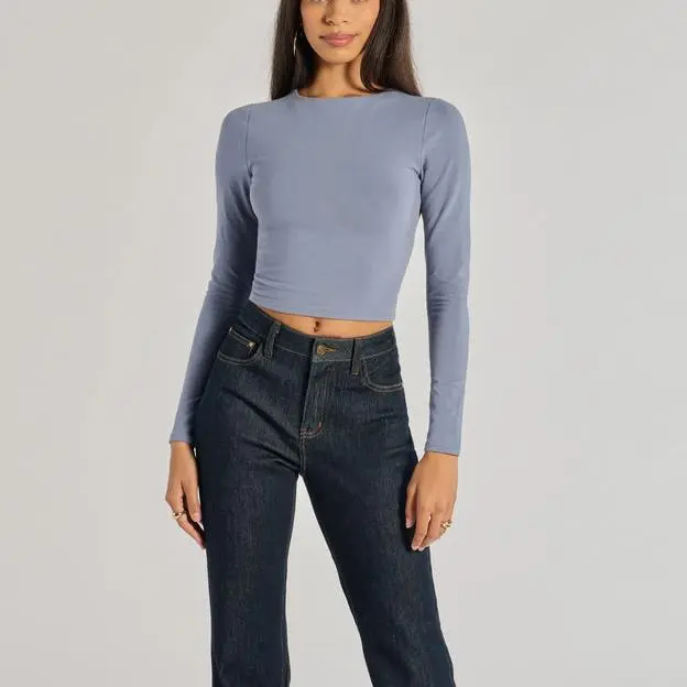 Clothing factory Open Back Long Sleeve Top for women