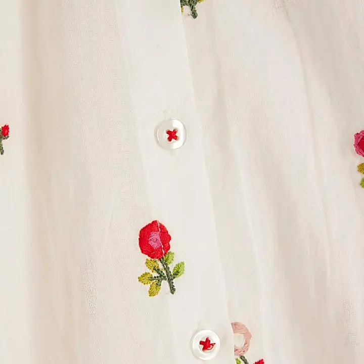 Custom Floral Embroidered Blouse