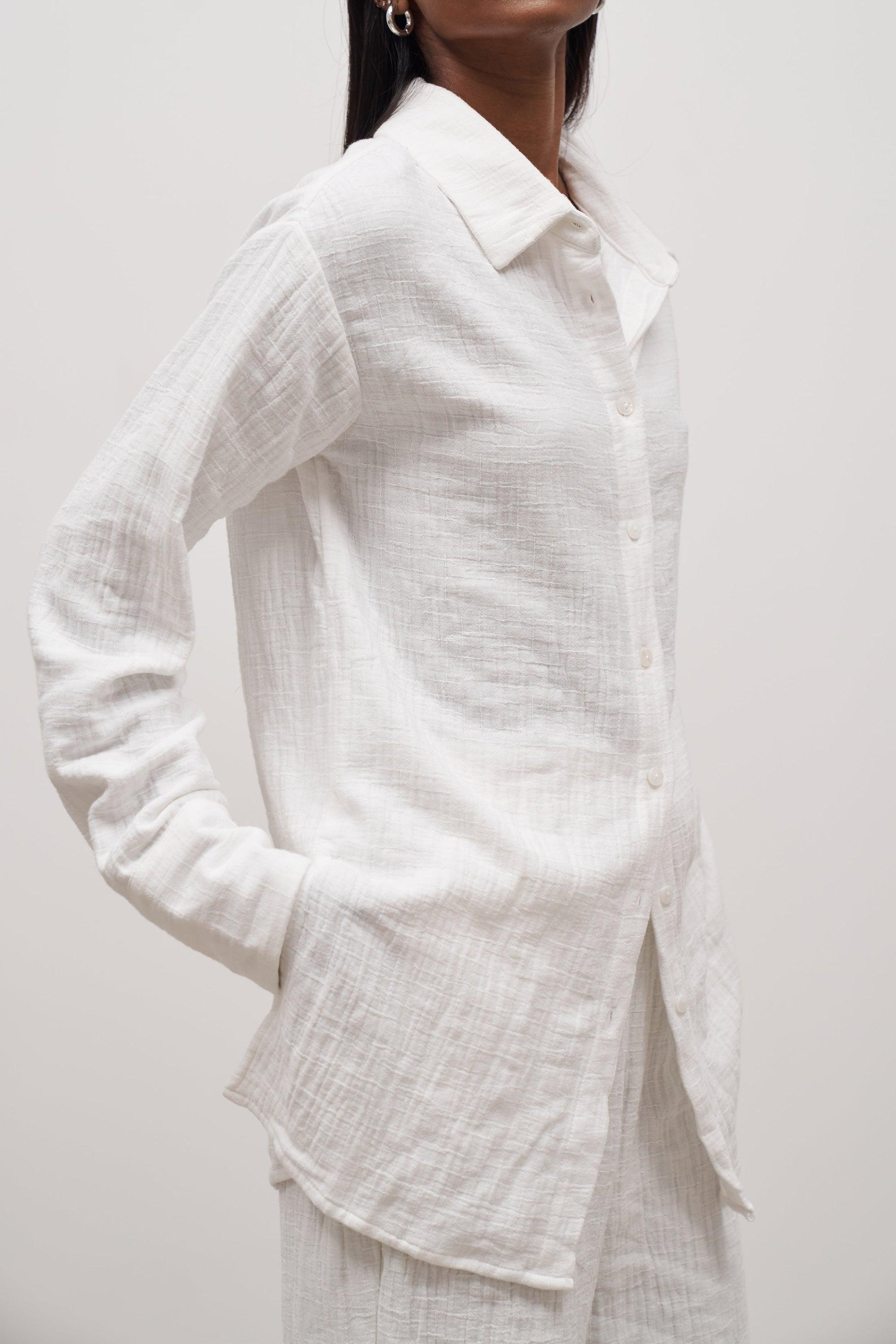 OEM ODM Women Cotton Crinkle office Oversized Shirt