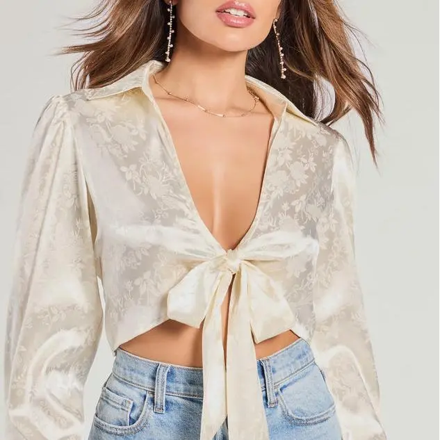 Factory satin blouses for women.jpg