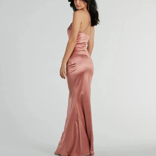OEM custom women Mermaid Satin Formal Dress.jpg