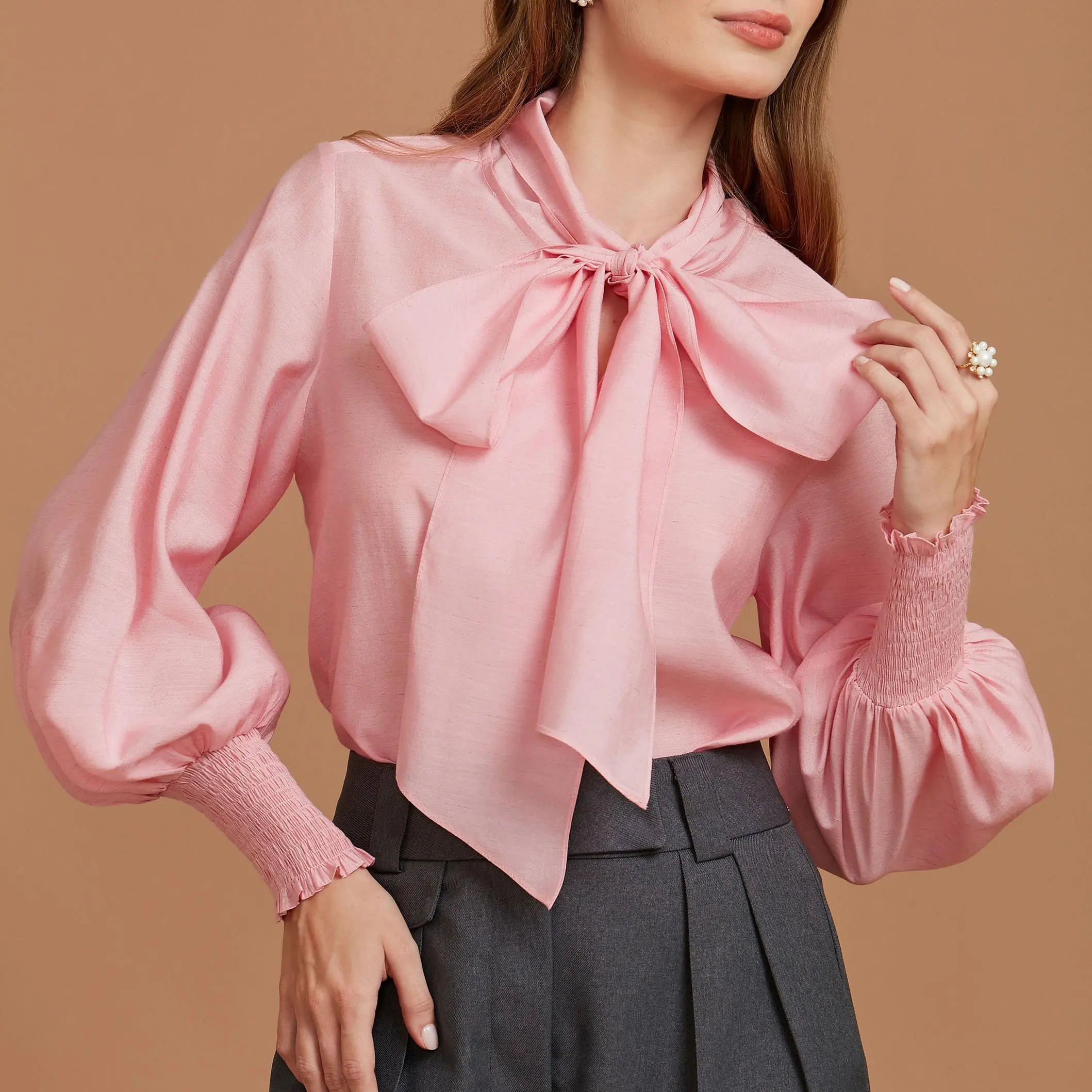 Custom Elegant balloon sleeve top