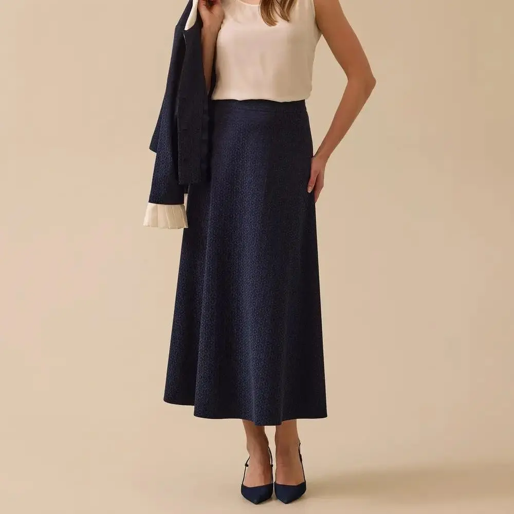 custom patterned midi flared skirt