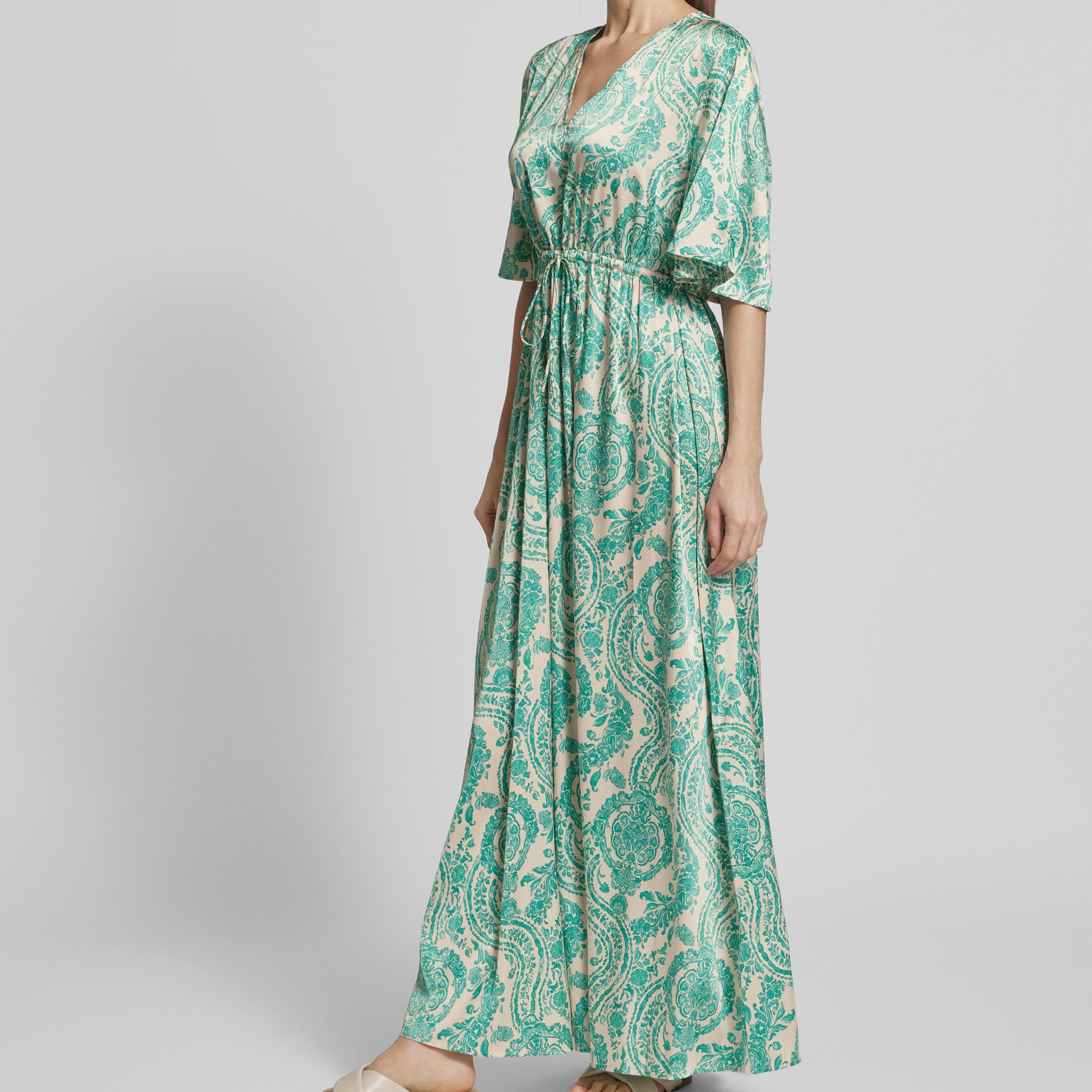 Custom Maxi dress with V-neck in lime green