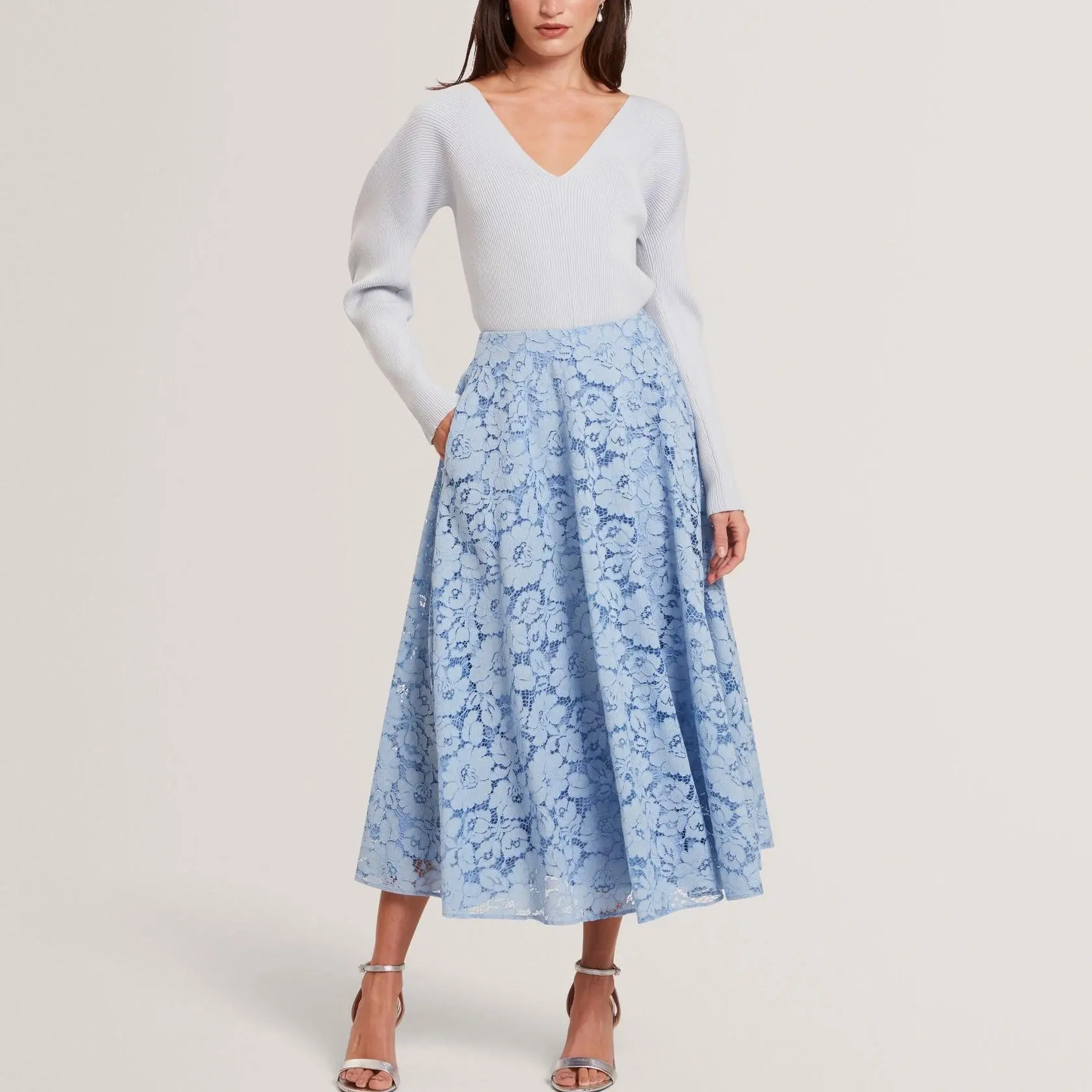 Lace Voluminous A-Line Midi Skirt (2).jpg