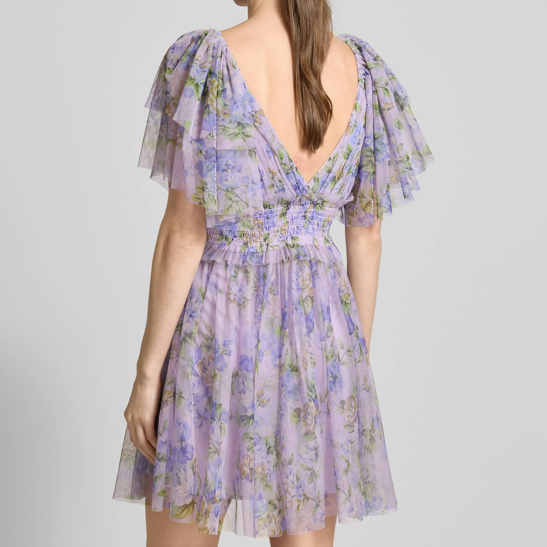 Cocktail dress with ruffle trim in lilac (5).jpg