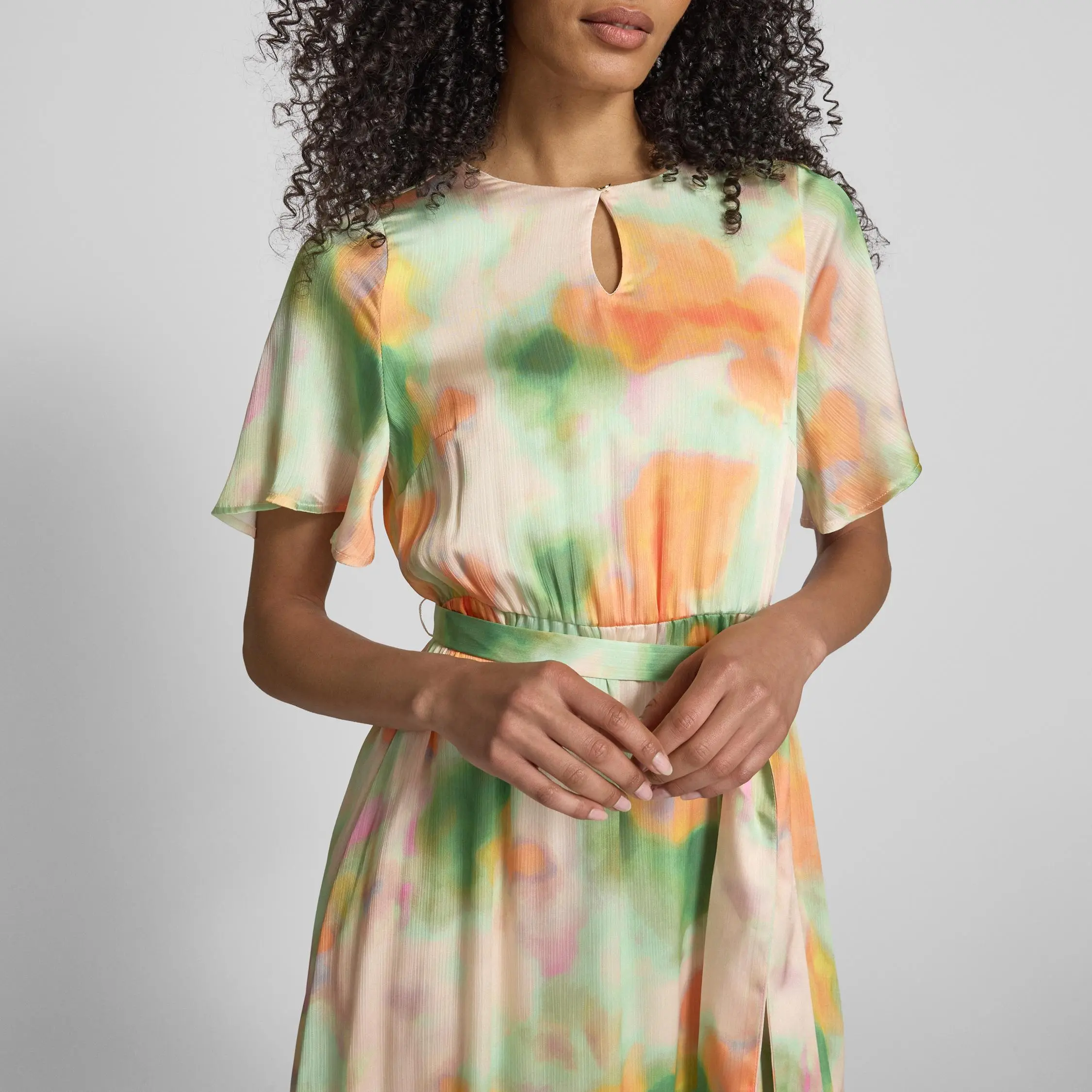 Midi dress with teardrop neck and tie belt in (2).jpg
