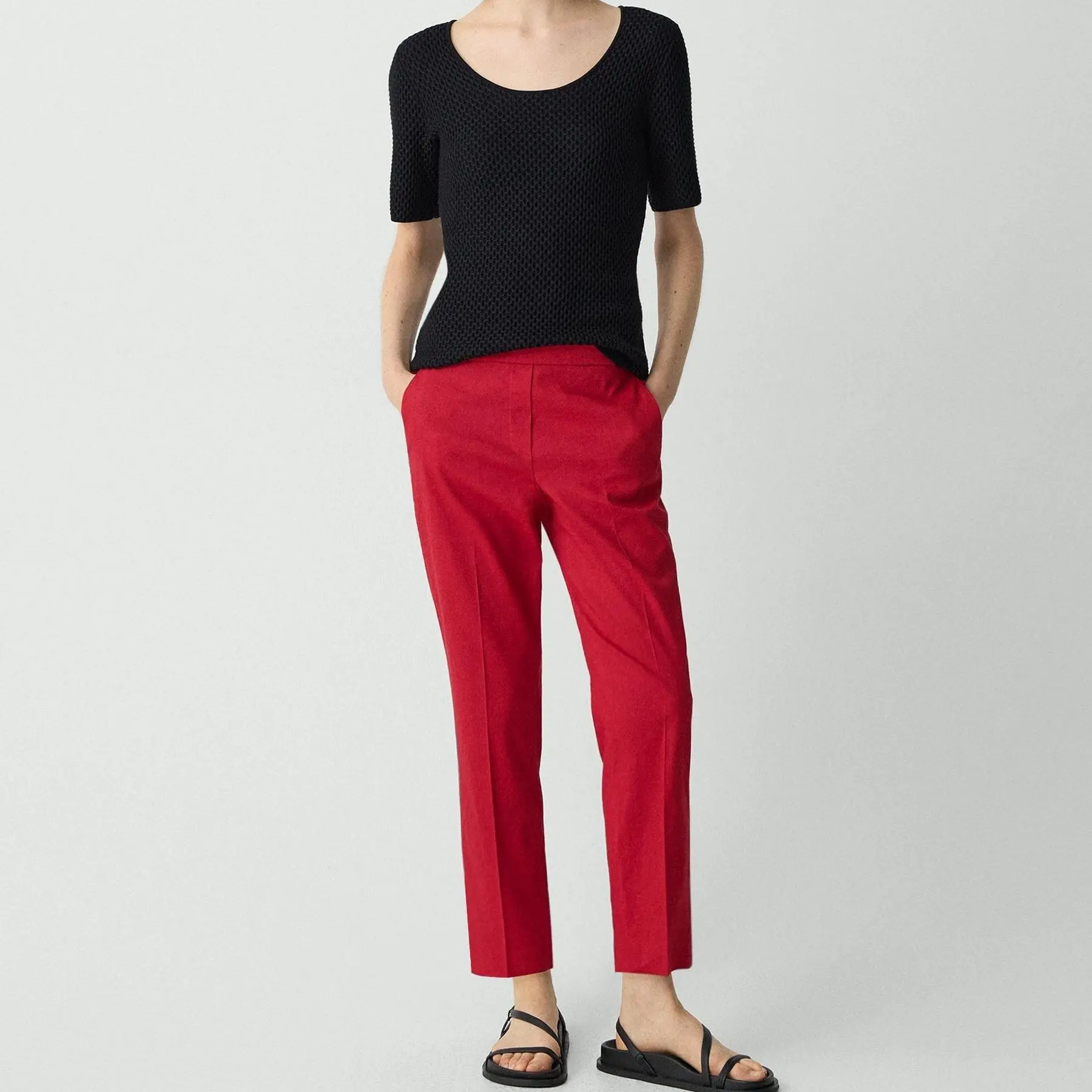 Custom Pleated Pull-On Pant in Admiral Crepe