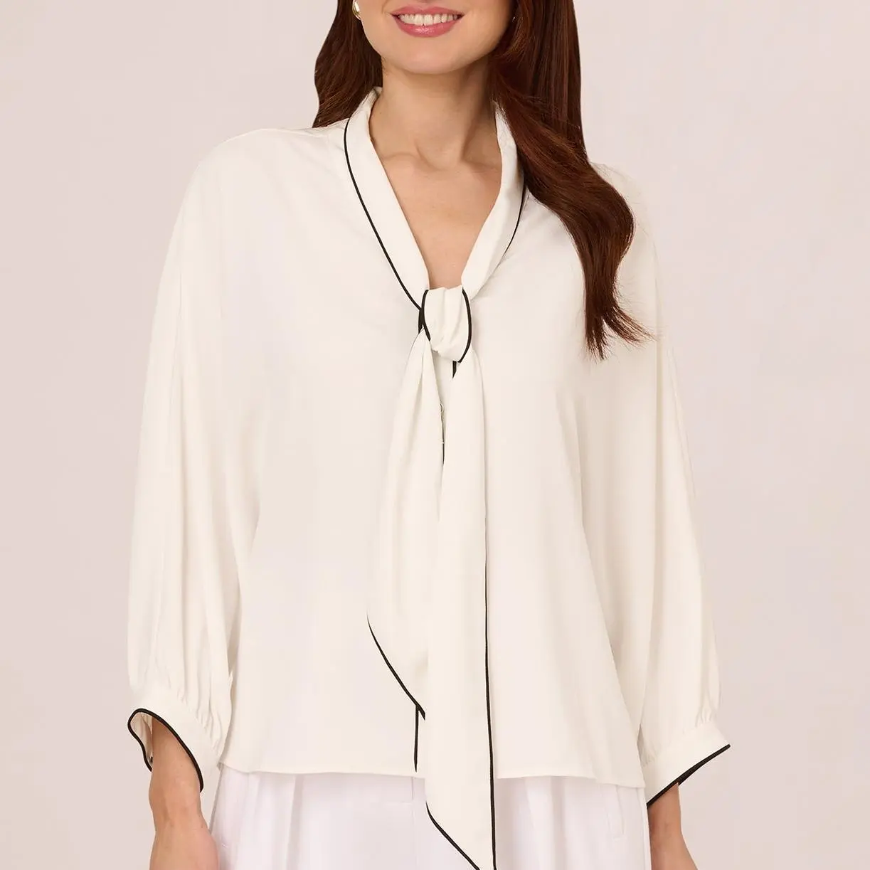 Custom Oversized Fit Tie Collar Top