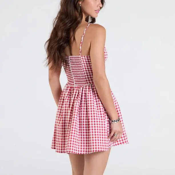 pink plaid women's clothing dress.jpg