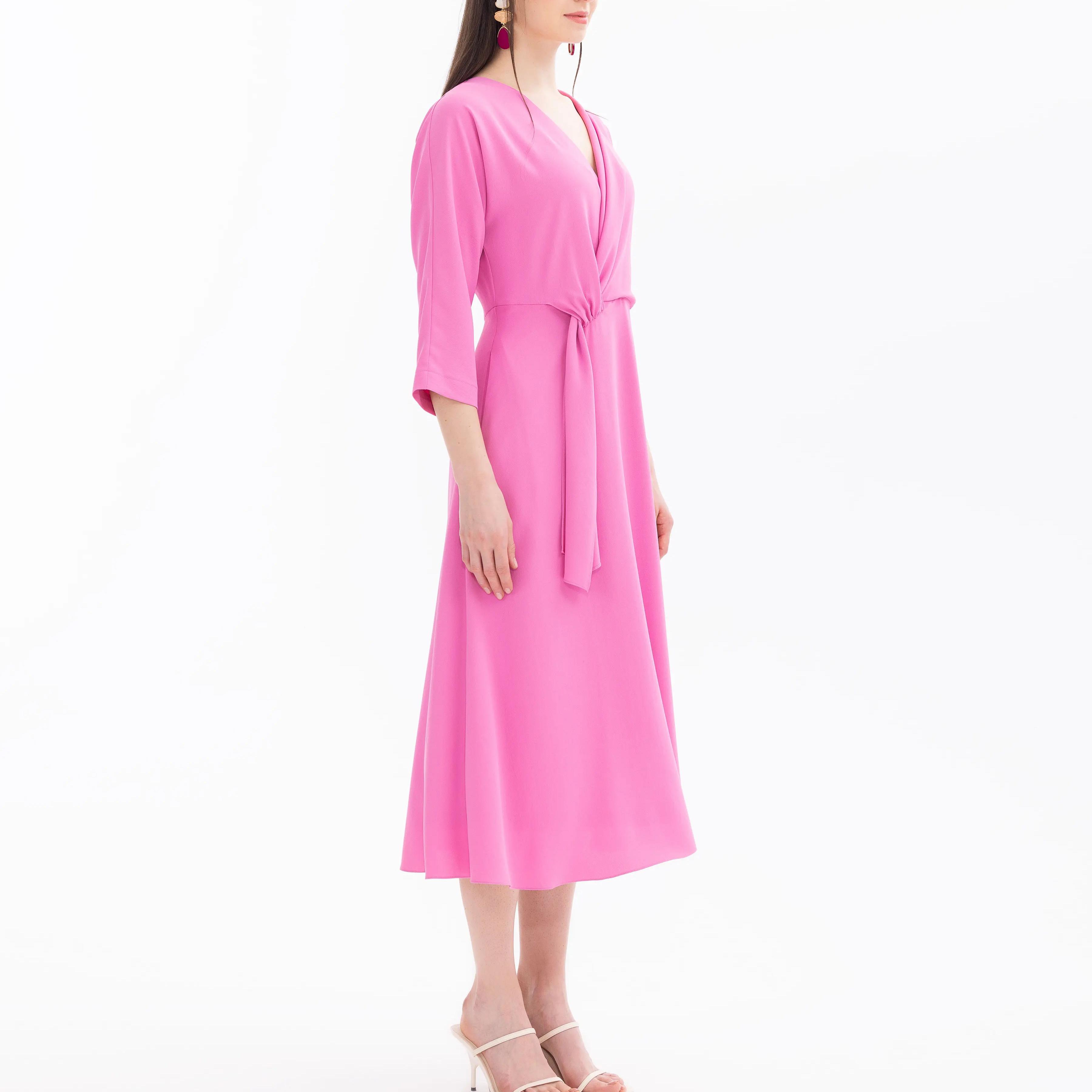 factory custom bat sleeve midi dress