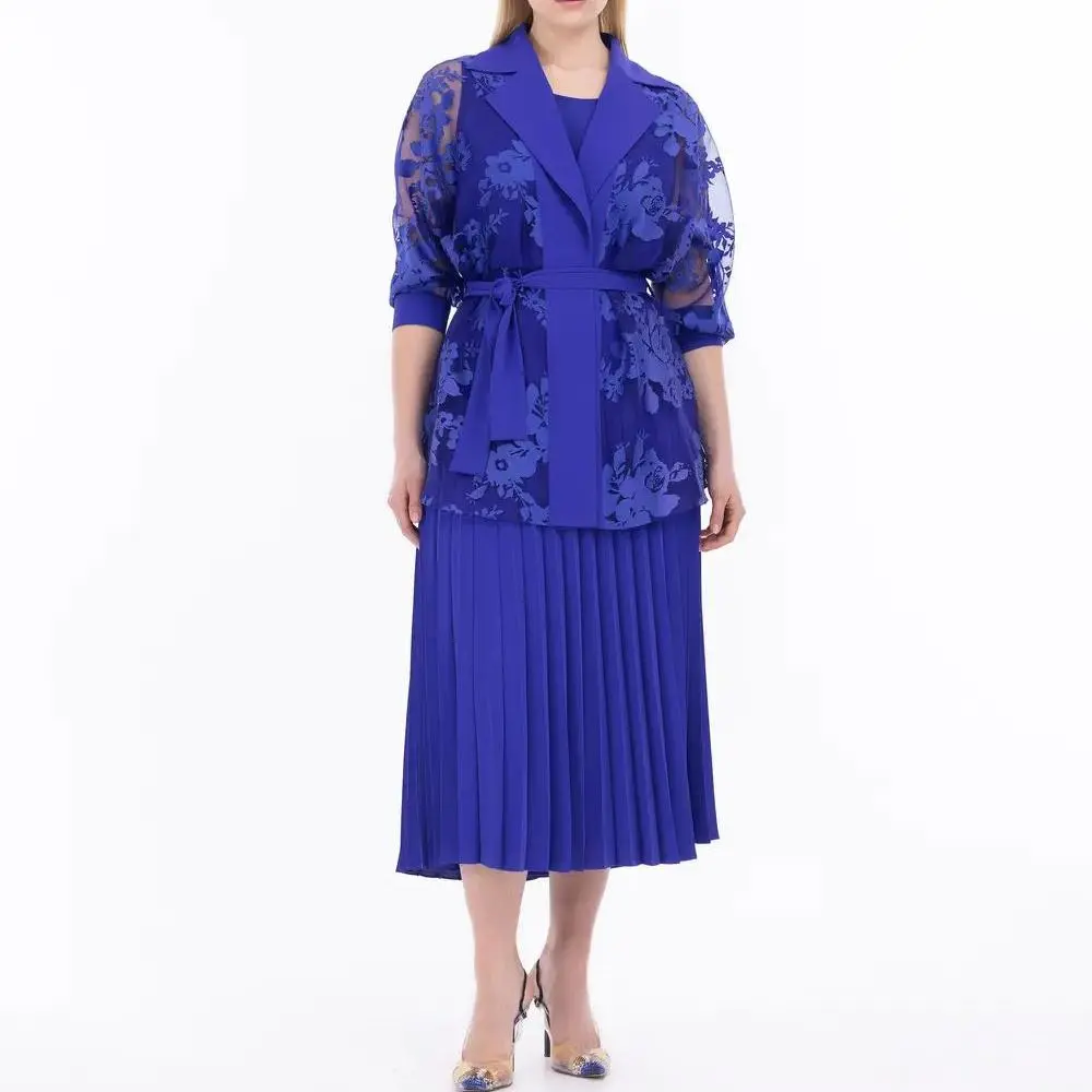 custom plus size elastic waist pleated skirt