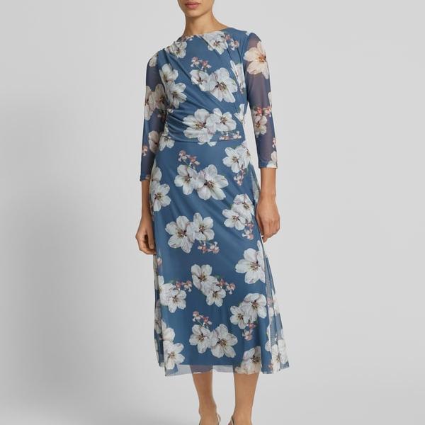 Custom cocktail blue pleats dress (4).jpg