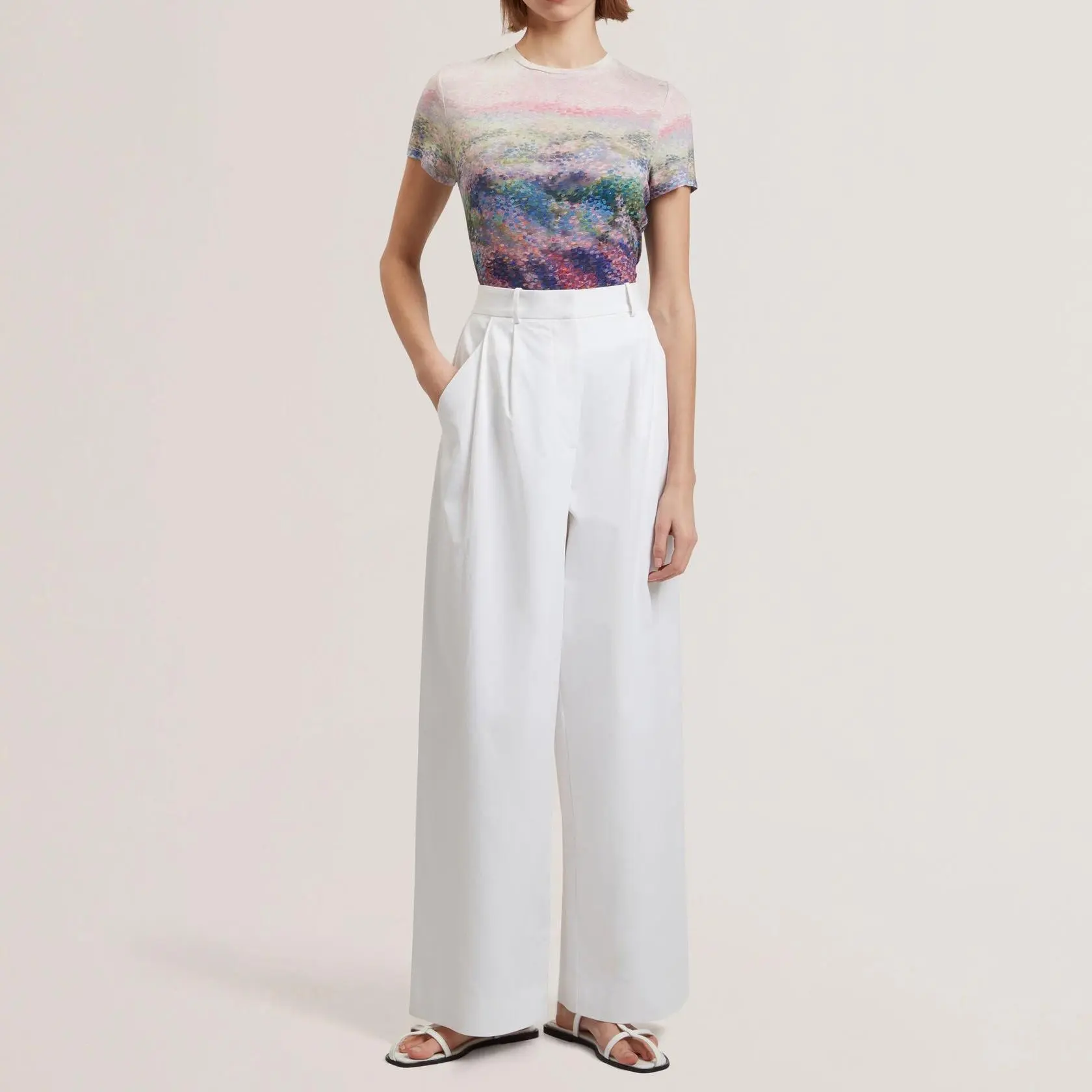 Custom Pleated High Waist Wide Leg Trousers
