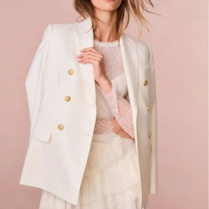 Factory custom Double-Breasted Blazer jackets for women.jpg