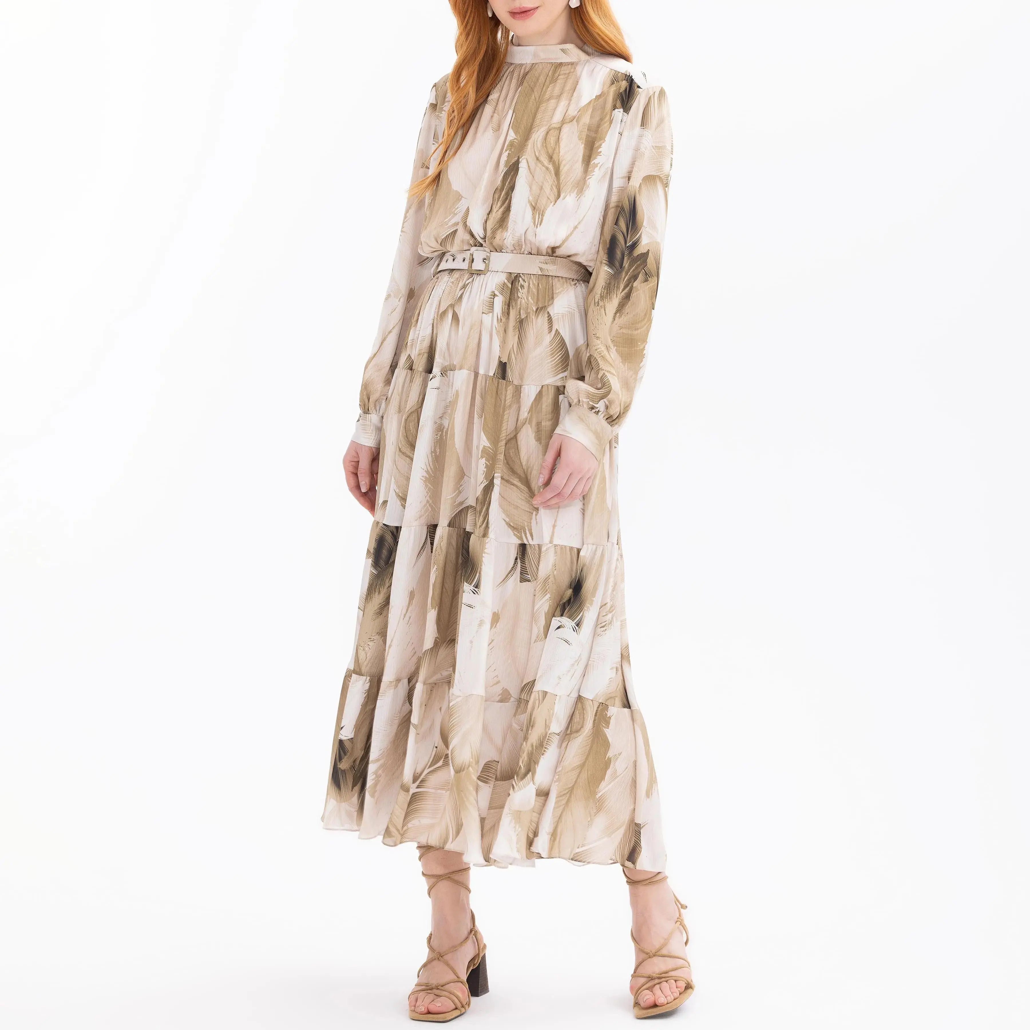 custom judge collar patterned belted dress5