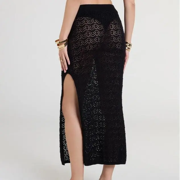 Clothing factory custom Bohemian Vibes Crochet women Knit long Skirt.jpg