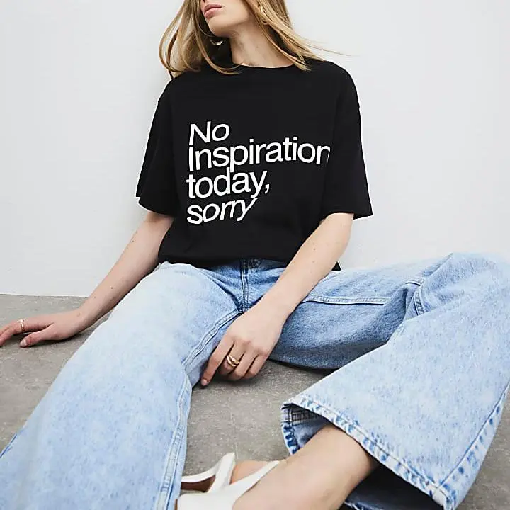Custom Black No Inspiration Today T-Shirt