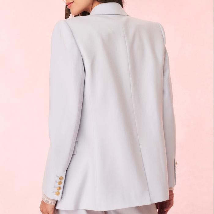 Factory custom women jacket Wool-Blend Double-Breasted Blazer .jpg