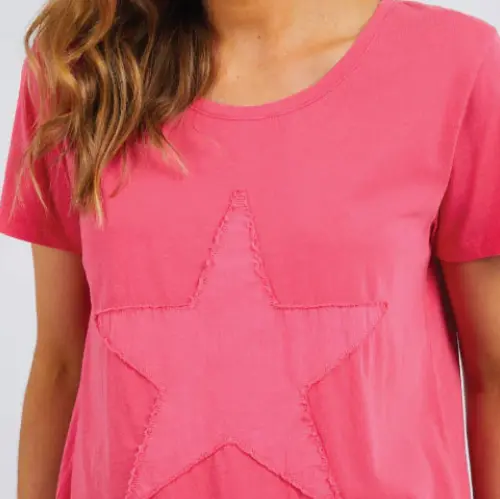 Factory Custom Pink Short - Sleeve T - Shirt with Star Embellishment