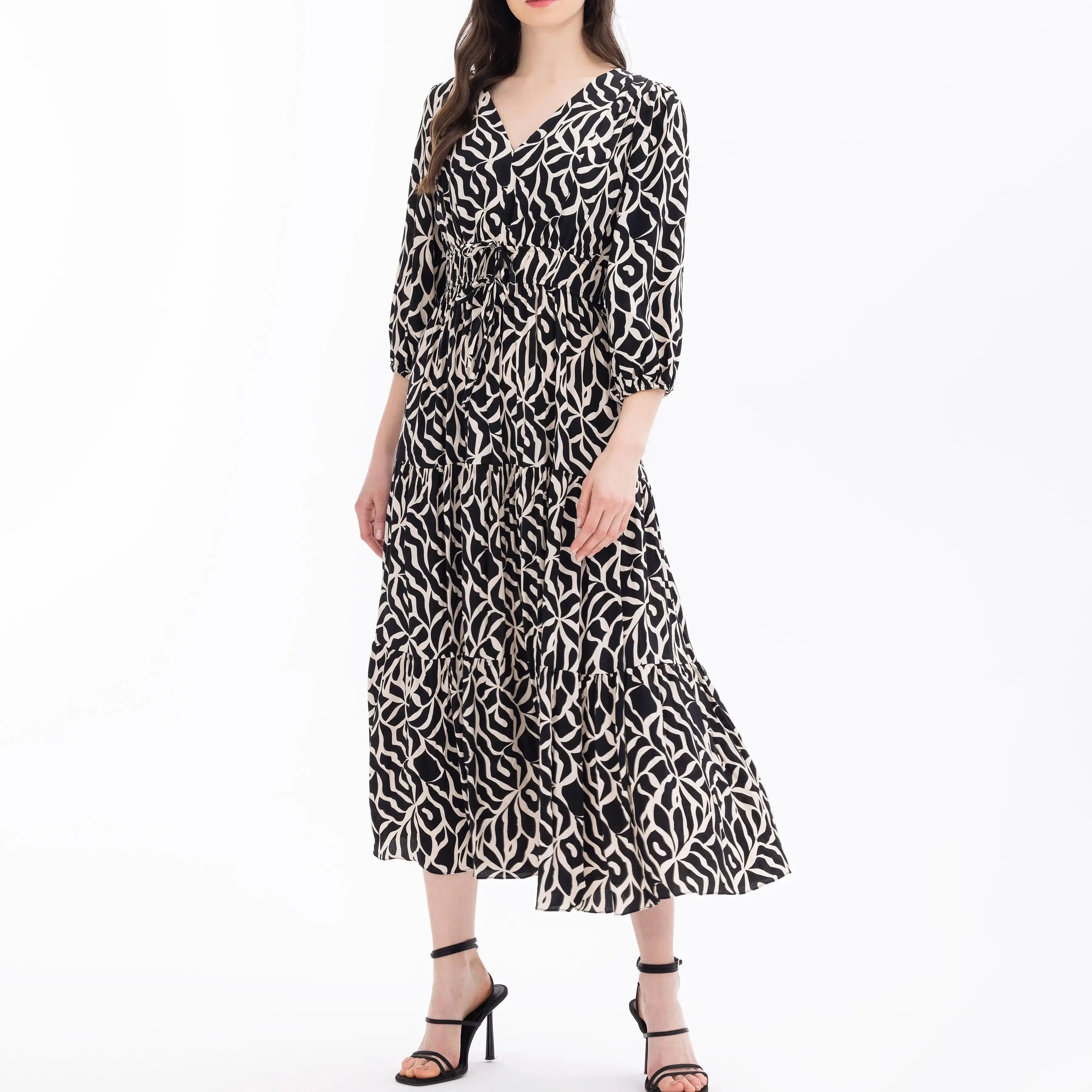 custom-v-neckline-mid-sleeve-dress2