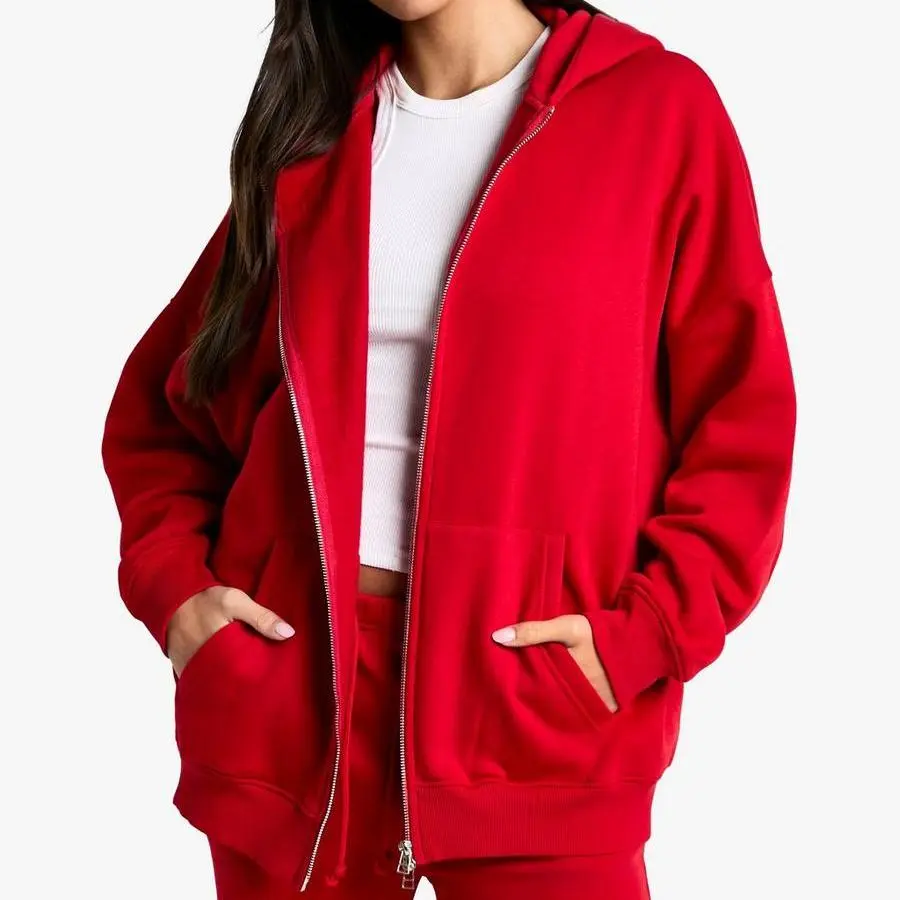 Custom Oversized Double Zip Through Hoodie