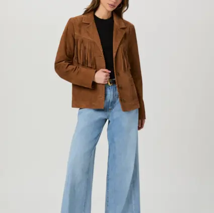 Brown Suede Fringe - detailed Jacket