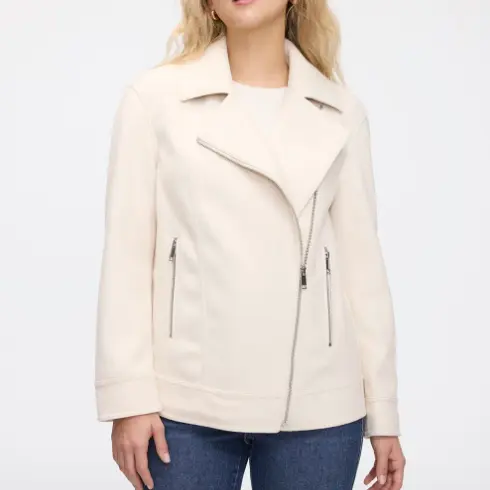 Off - White Asymmetrical Zipper Jacket