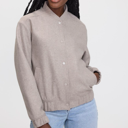 Light Gray Bomber - style Jacket