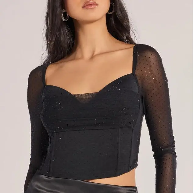 black Long Sleeve Rhinestone Corset.jpg