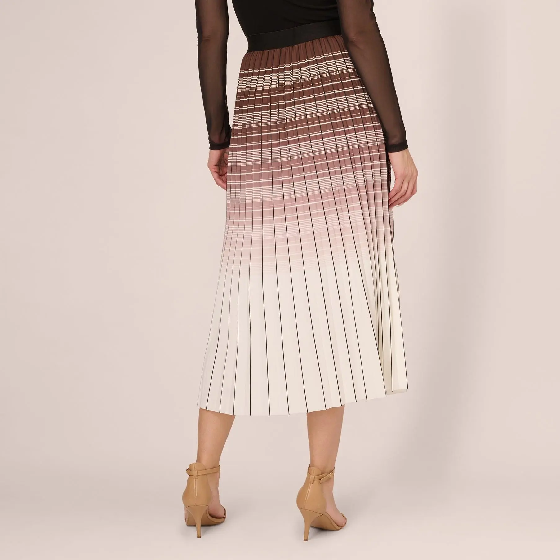 Custom Multicolor Stripe Print Pleated Midi Skirt (5).jpg