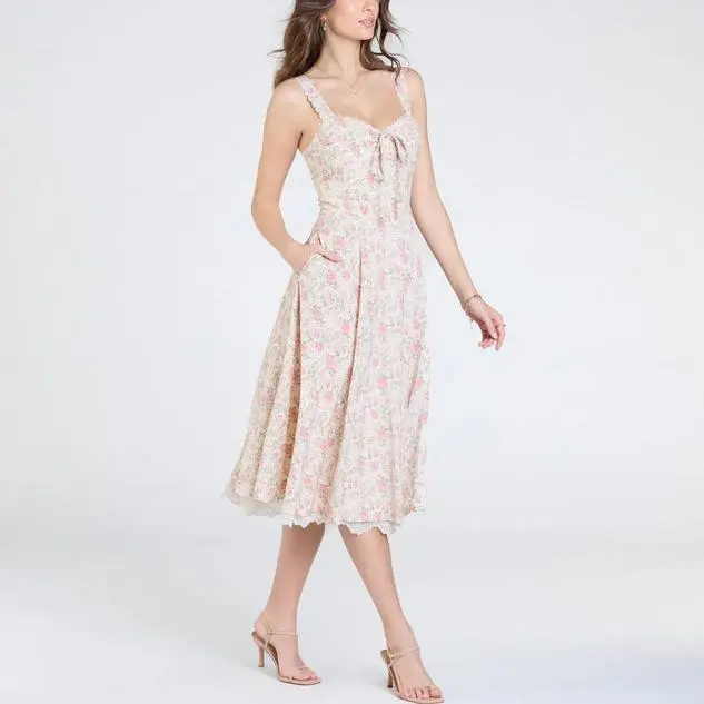 Custom A-Line Floral Midi elegant dresses for women.jpg