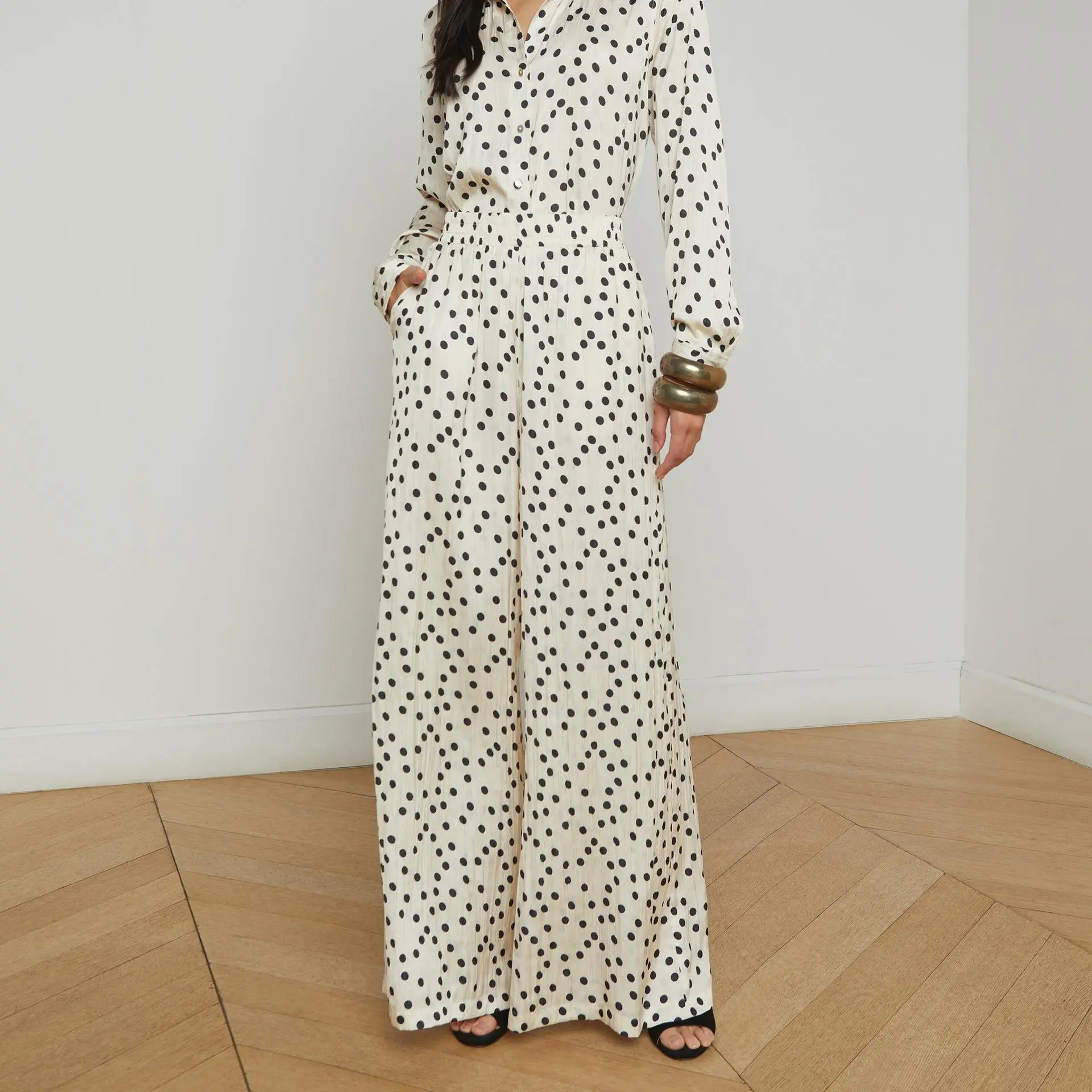 Custom Satin Wide-Leg Pant