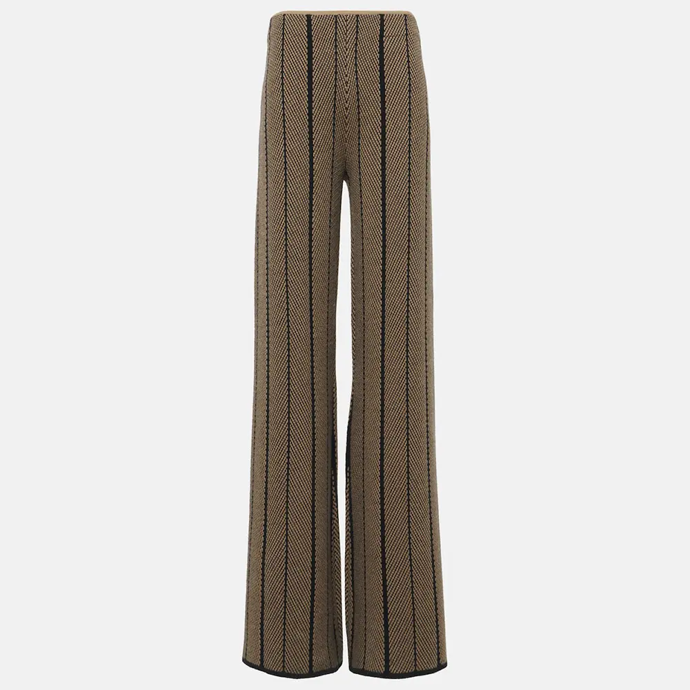 Bulk Custom Herringbone Wool Jacquard Straight-Leg Pants