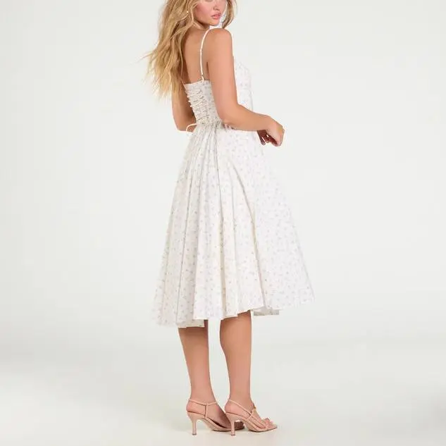 Floral cotton summer women Midi Dress.jpg