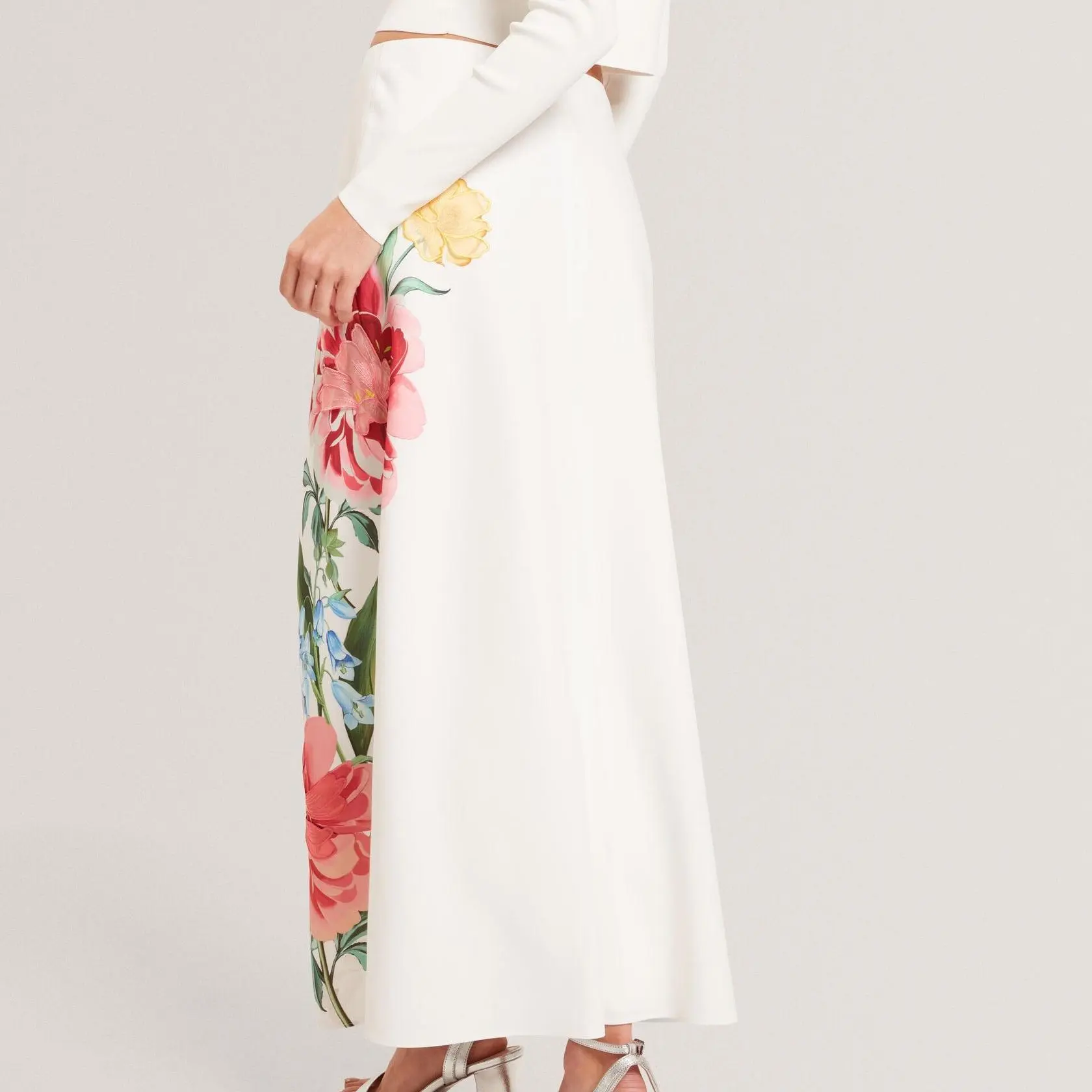 Floral Print Detail Column Midi Skirt (6).jpg