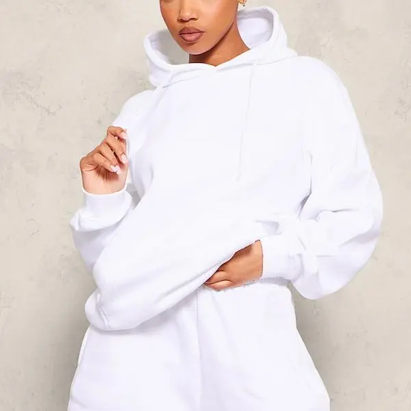 Factory custom women White Oversized Fit Sweat Hoodie