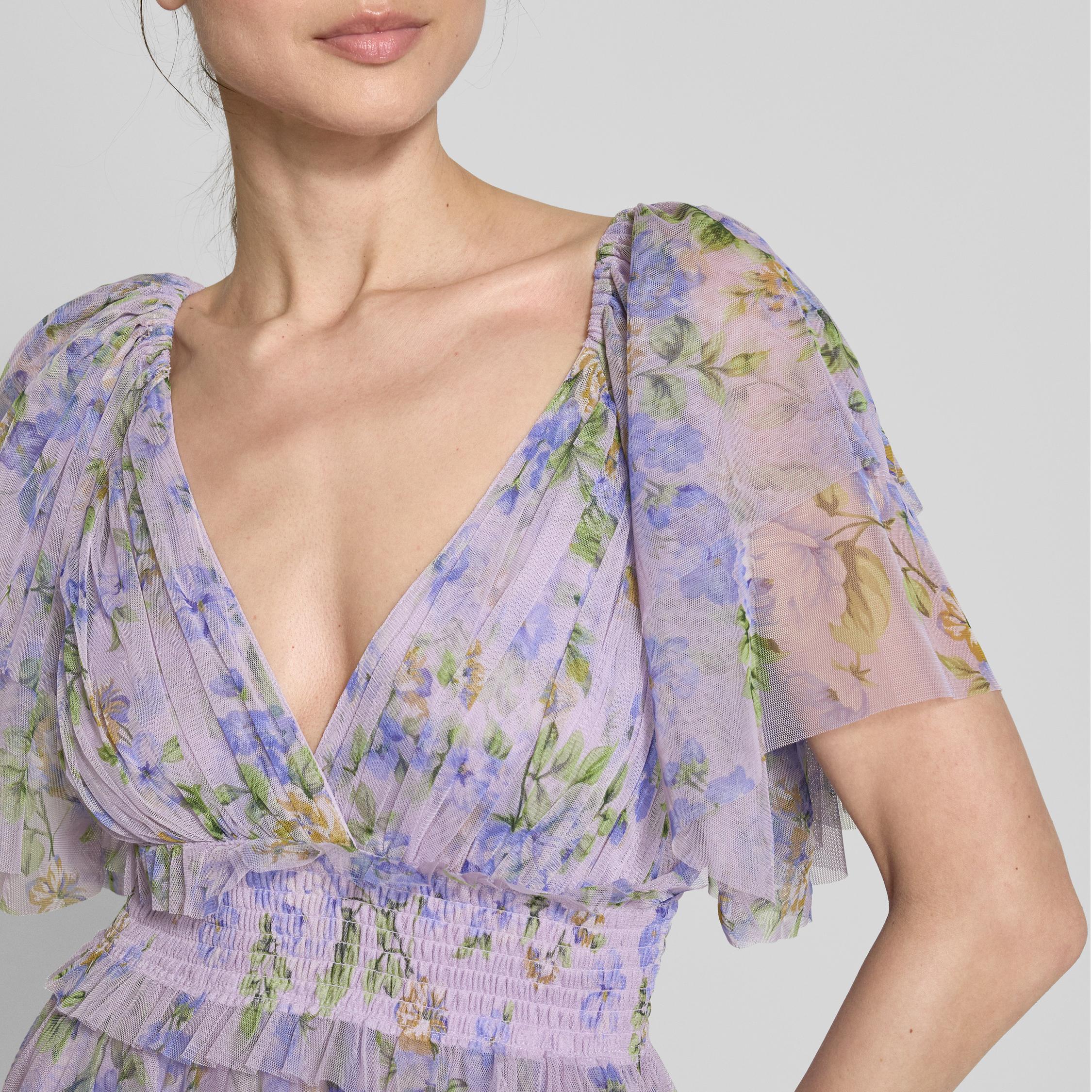 Cocktail dress with ruffle trim in lilac (3).jpg