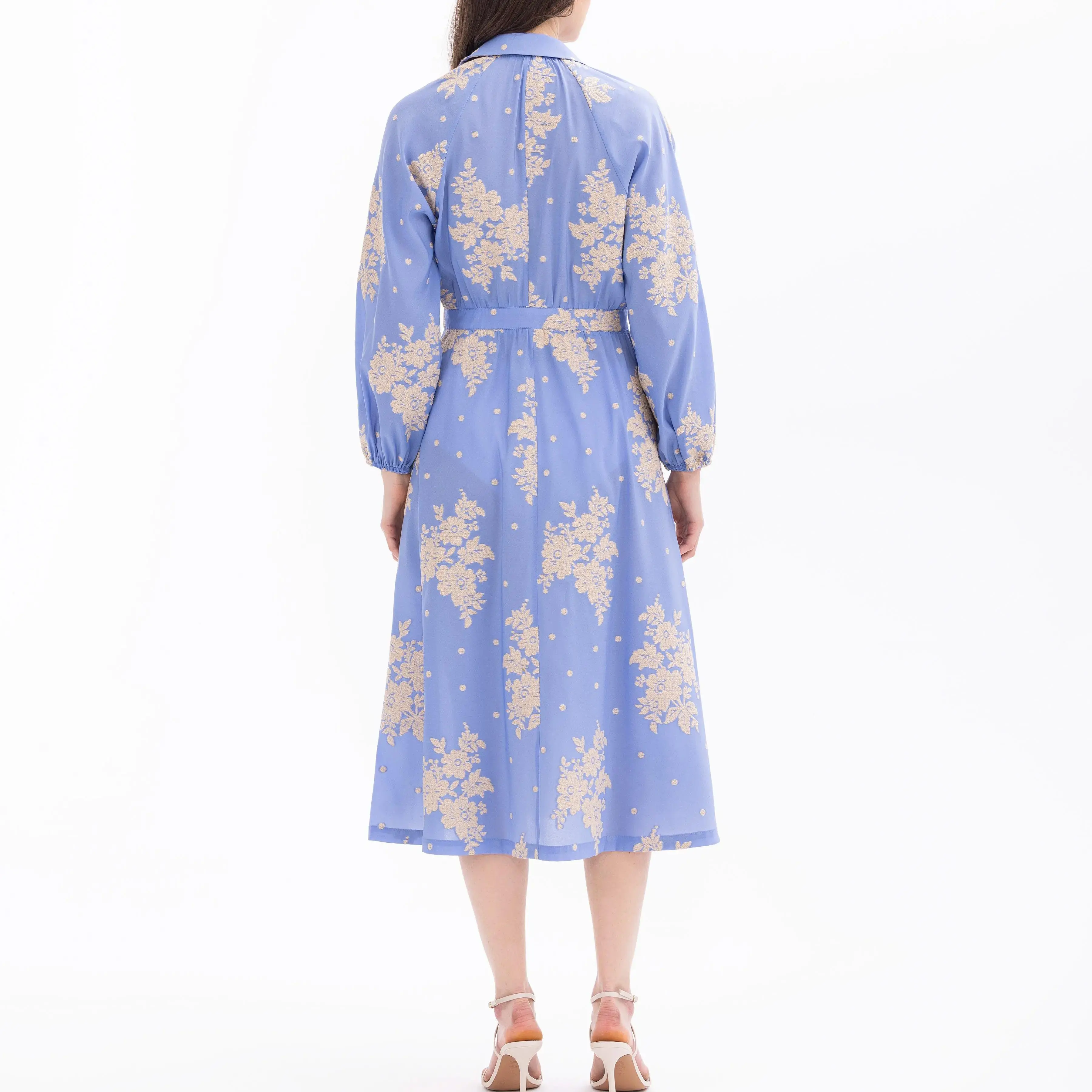 custom flower patterned buttoned dress